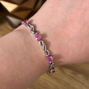 Lab created pink sapphire & Diamond accent bracelet